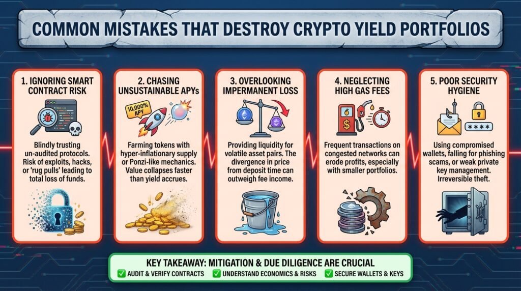 Common Mistakes That Destroy Crypto Yield Portfolios